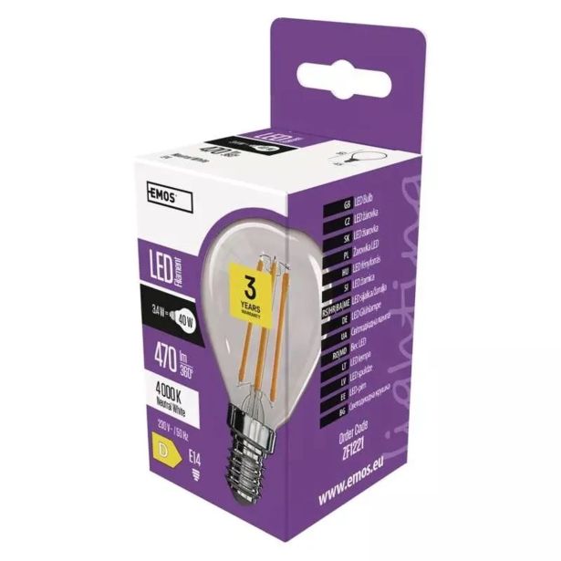 LED ŽARNICA E14 EMOS FLM MINI GL 3.4W NW