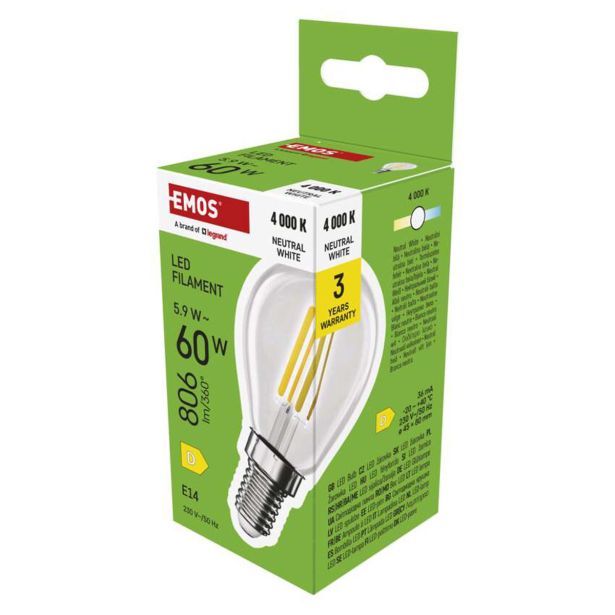 LED ŽARNICA E14 EMOS FLM MINI GL 5.9W 806LM NW