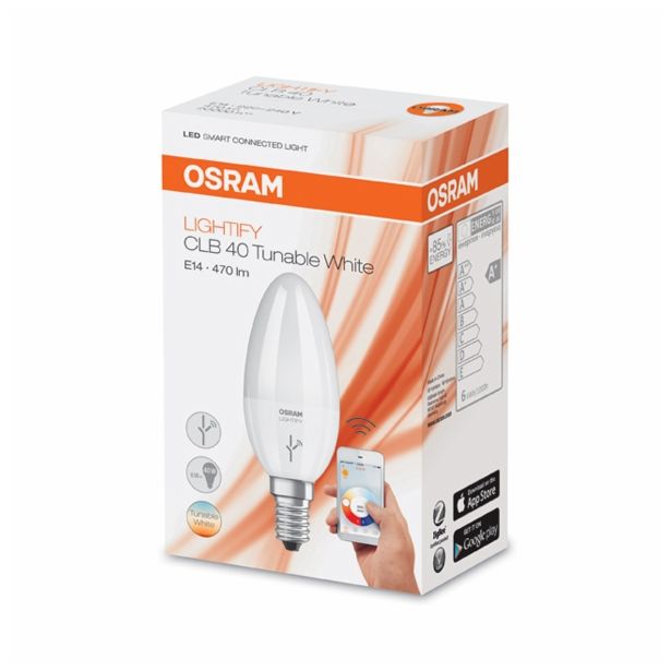 LED ŽARNICA E14 OSRAM LIGHTIFY CLB40 TW 6W SVEČKA MAT 2700K 240V