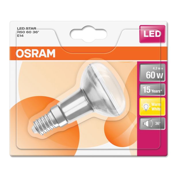 LED ŽARNICA E14 OSRAM ST R50 36° 3.5W/827 220-240V REFLEKTA