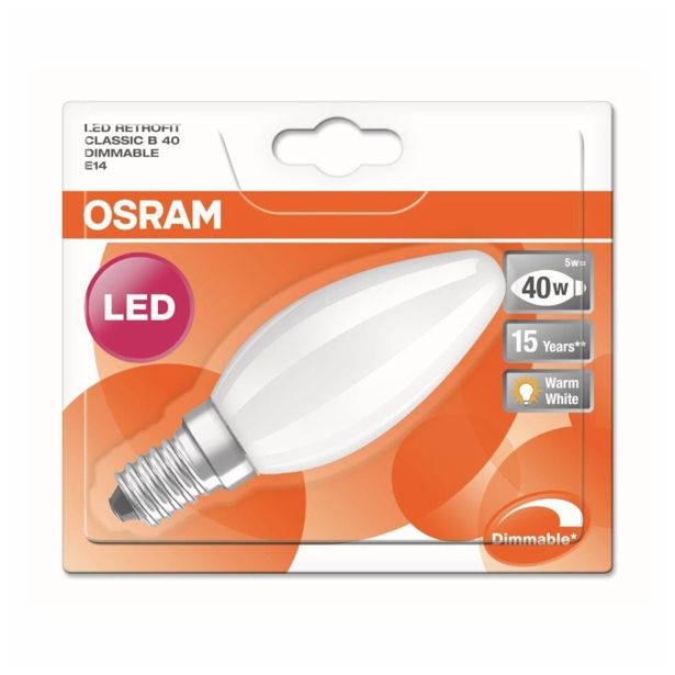 LED ŽARNICA E14 RETROFIT RF CLB40 5W/827 DIM 220-240V SVEČKA MAT BL1