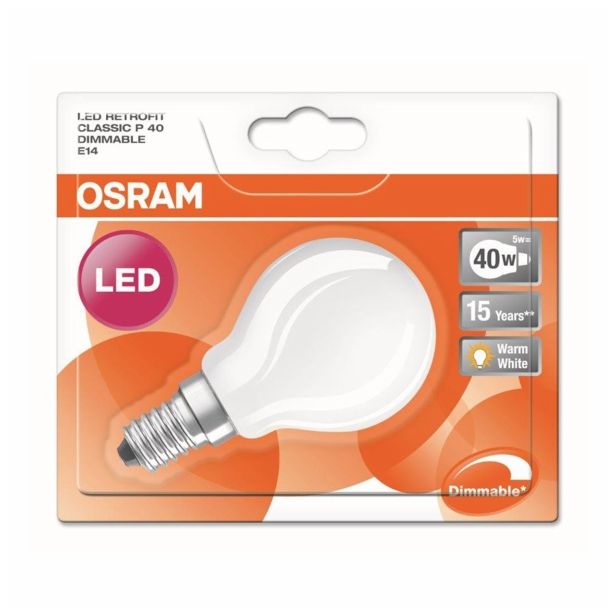 LED ŽARNICA E14 RETROFIT RF CLP40 5W/827 DIM 220-240V BUČKA MAT BL/1