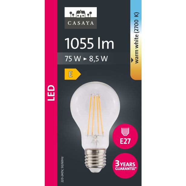 LED ŽARNICA E27 CASAYA KLASIČNA A60 8.5W 1055LM 2700K