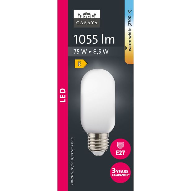 LED ŽARNICA E27 CASAYA MAT CEVASTA T45 8.5W 1055LM 2700K