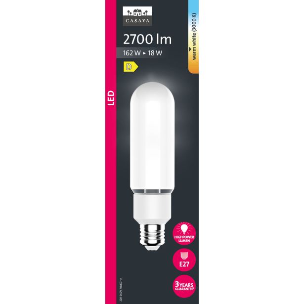 LED ŽARNICA E27 CASAYA MAT CEVASTA T46 18W 2700LM
