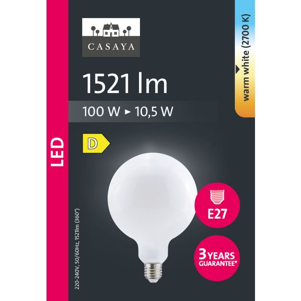 LED ŽARNICA E27 CASAYA MAT GLOBUS G120 10.5W 1521LM 2700K