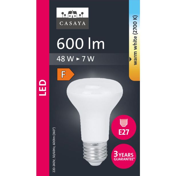 LED ŽARNICA E27 CASAYA REFLEKTORSKA R63 7W 600LM 2700K