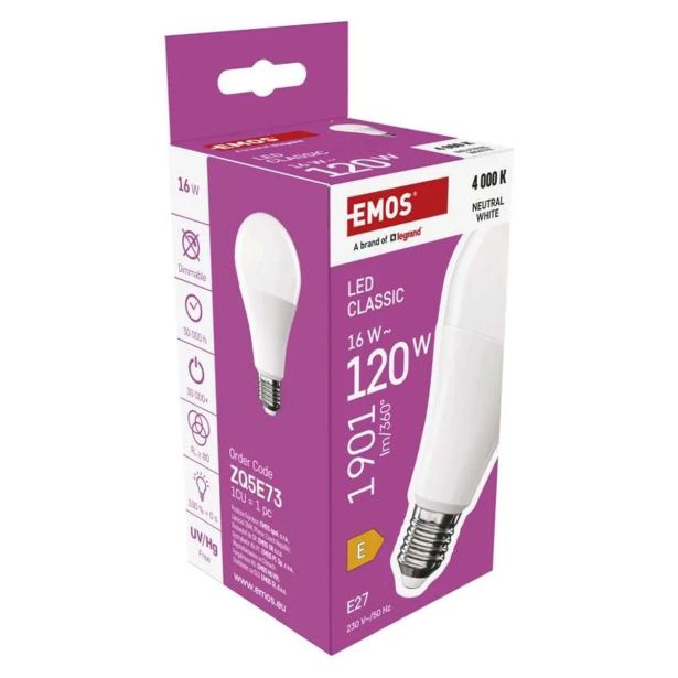 LED ŽARNICA E27 EMOS CLS A70 16W(120W) 1901LM E27
