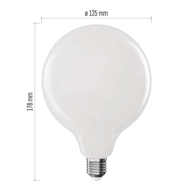 LED ŽARNICA E27 EMOS FLM G125 GLOBE 18W WW