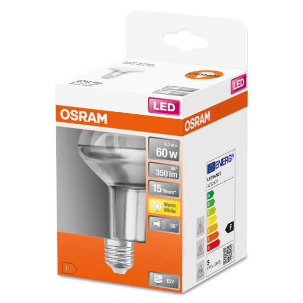LED ŽARNICA E27 OSRAM REFLEKTA R80 4.3W/827 36° STAR