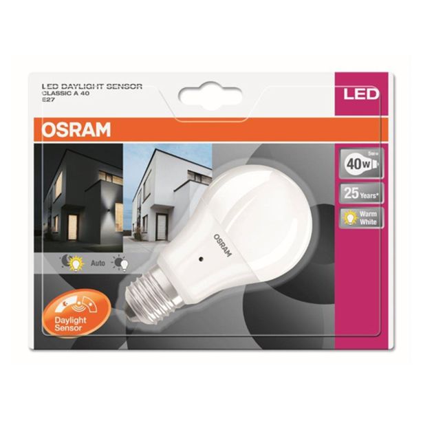 LED ŽARNICA E27 OSRAM SENSOR CLA40 6.6W/827 220-240V MAT BL/1