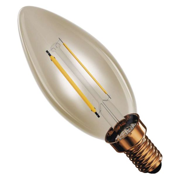 LED ŽARNICA VINTAGE CANDLE / E14 / 2,5 W (20 W) / 225 LM / TOPLO BEL