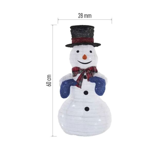 LED ZLOŽLJIV SNEŽAK, 60 CM, NOTRANJI, HLADNA BELA