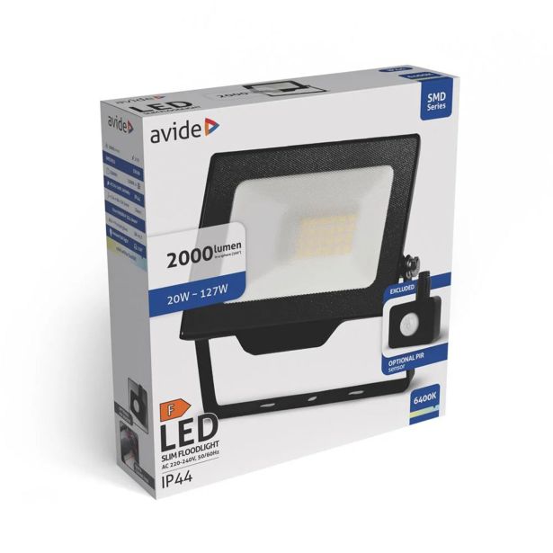 LED ZUNANJI REFLEKTOR AVIDE 20W 6400K 2000LM HLADNO BELA