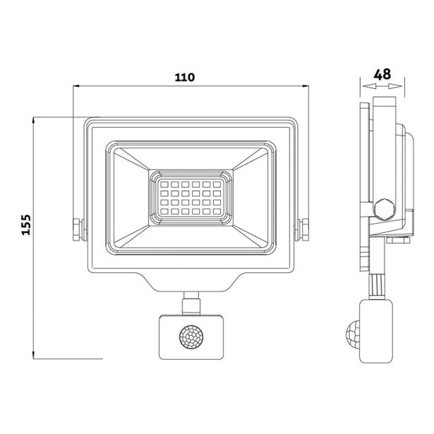 LED ZUNANJI REFLEKTOR AVIDE 20W 6400K 2000LM SENZOR HLADNO BELA