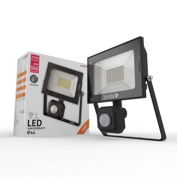 LED ZUNANJI REFLEKTOR AVIDE 30W 4000K 2250LM SENZOR NEVTRALNO BELA
