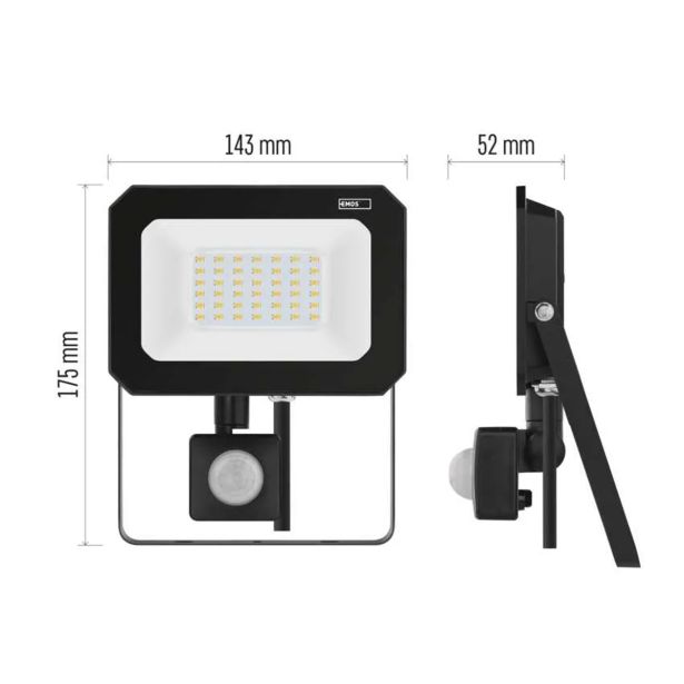 LED ZUNANJI REFLEKTOR EMOS SIMPO 30W 3000LM IP44 NW SENZOR