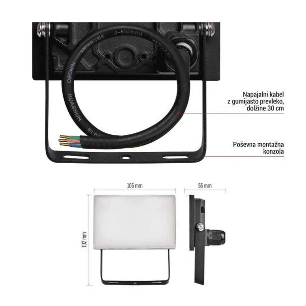 LED ZUNANJI REFLEKTOR TAMBO 10W 1000LM IP65