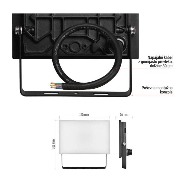 LED ZUNANJI REFLEKTOR TAMBO 20W 2000LM IP65