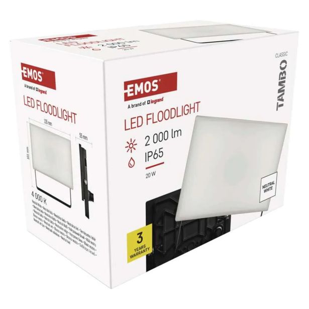 LED ZUNANJI REFLEKTOR TAMBO 20W 2000LM IP65