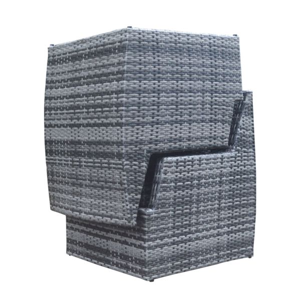 GARNITURA UMETNI RATAN BIVA LEON 3-DELNA SIVA