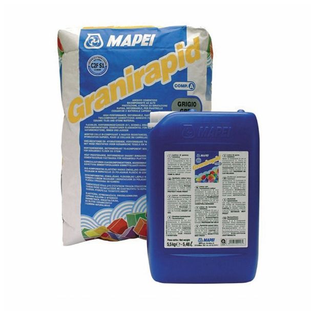 LEPILO ZA PLOŠČICE MAPEI GRANIRAPID BELI 2K 28KG A+B (22.5+5.5KG) C2F S1