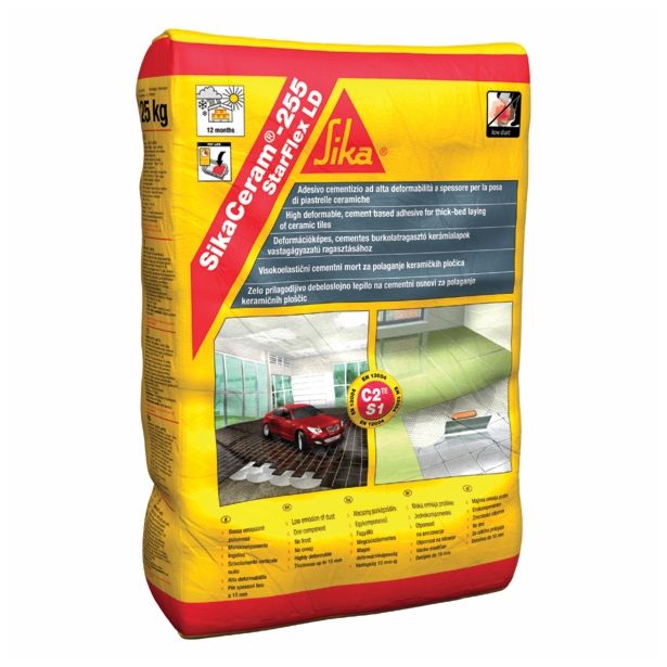 LEPILO ZA PLOŠČICE SIKA SIKACERAM-255 STARFLEX LD 25KG C2TE S1