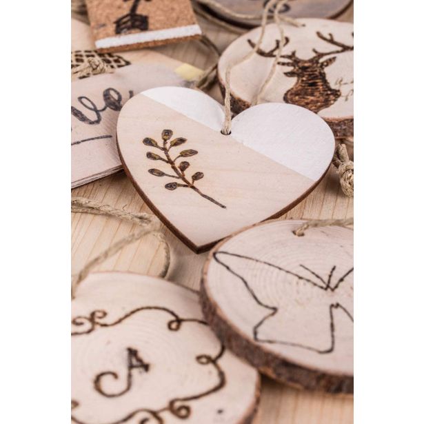 LESENI USTVARJAL. DODATKI RAYHER LESEN OBESEK SRCA, NATUR 7X6.5X0.3CM, 6 KOSOV