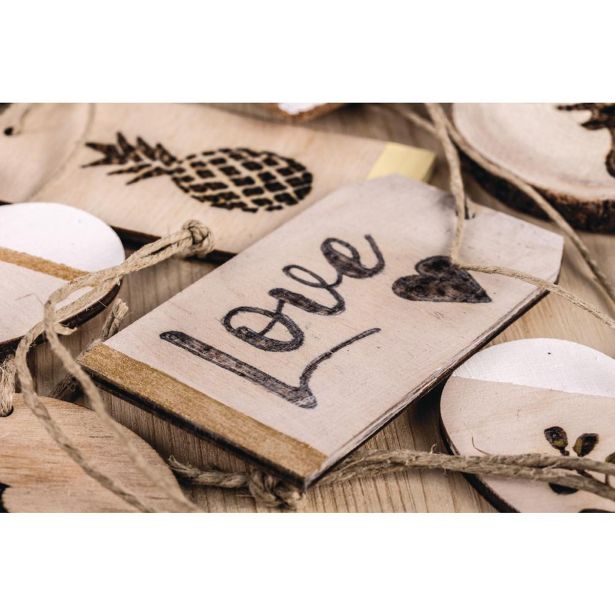 LESENI USTVARJAL. DODATKI RAYHER LESEN OBESEK TAG, NATUR 4.5X8X0.3CM, 6 KOSOV