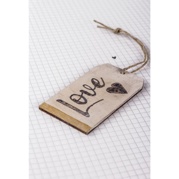 LESENI USTVARJAL. DODATKI RAYHER LESEN OBESEK TAG, NATUR 4.5X8X0.3CM, 6 KOSOV