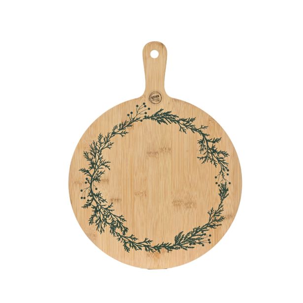 LESENA DESKA 42X32X1.2 CM BAMBOO BOŽIČNI VENEC Z ROČAJEM