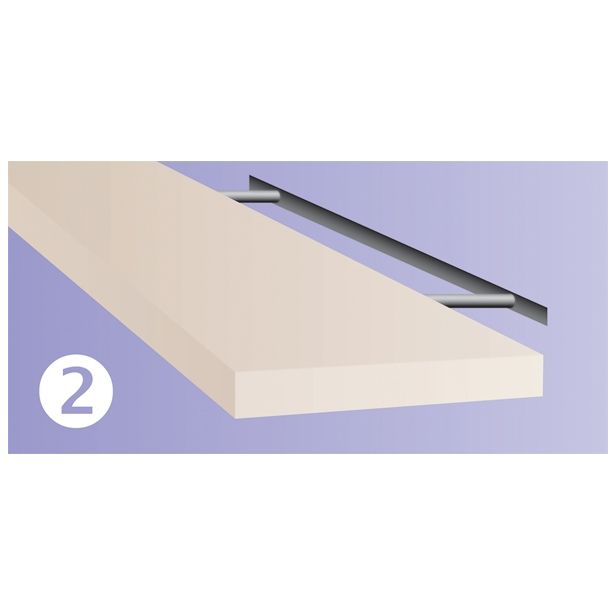 LESENA POLICA JEWE 120X23X5 CM BELA BREZ VIDNIH NASADIL