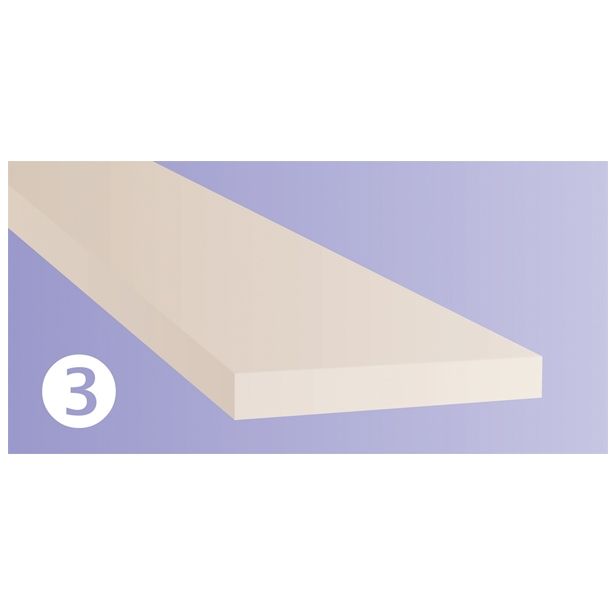 LESENA POLICA JEWE 120X23X5 CM BELA BREZ VIDNIH NASADIL