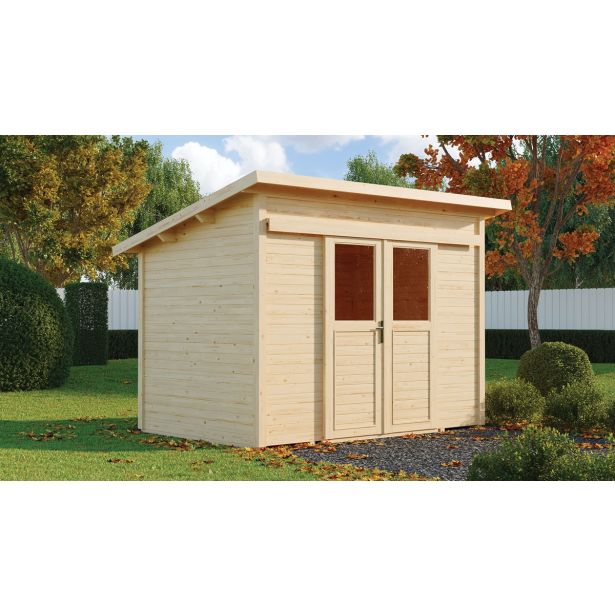 LESENA VRTNA HIŠKA GARTENPRO 300X200 CM, DEB. 18 MM LIPSIA Z DRSNIMI VRATI