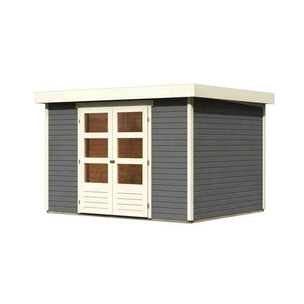 LESENA VRTNA HIŠKA KARIBU ASKOLA 5 ZEMELJSKO SIVA 302X246X211