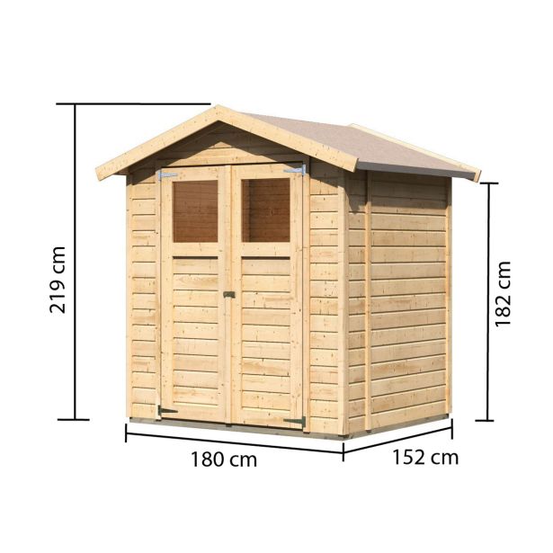 LESENA VRTNA HIŠKA KARIBU DAHME 2 180X152X222