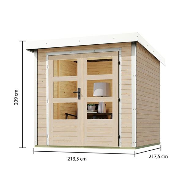 LESENA VRTNA HIŠKA KARIBU JUPITER A 211X214X218 BELI OKVIR