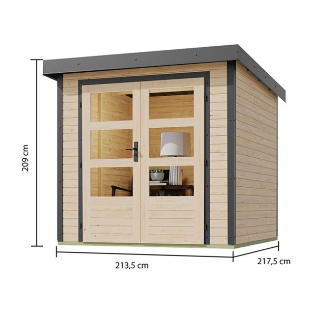 LESENA VRTNA HIŠKA KARIBU JUPITER A 211X214X218 SIVA