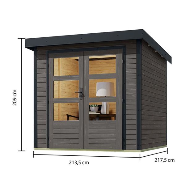 LESENA VRTNA HIŠKA KARIBU JUPITER B 209X214X218 ANTRACIT