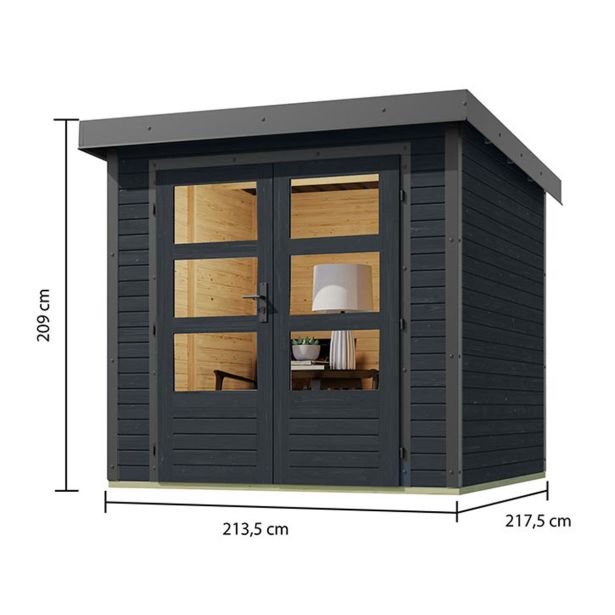 LESENA VRTNA HIŠKA KARIBU JUPITER C 209X214X218 SIVA