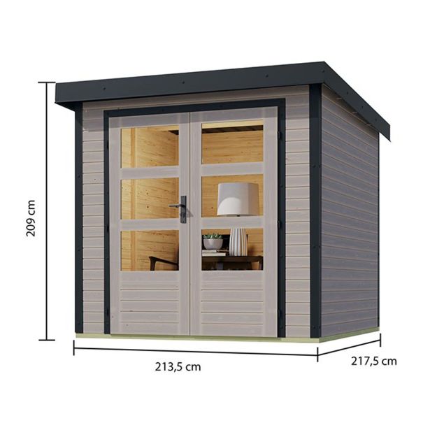 LESENA VRTNA HIŠKA KARIBU JUPITER D 209X214X218 ANTRACIT