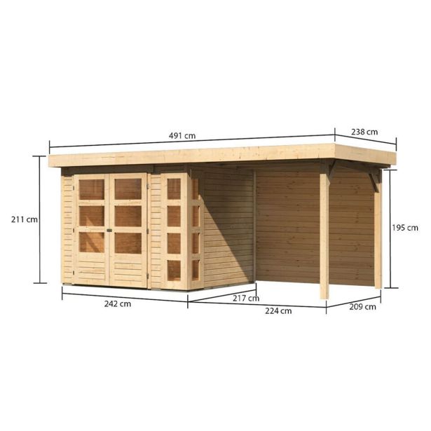 LESENA VRTNA HIŠKA KARIBU KERKO 3- V KOMPLETU