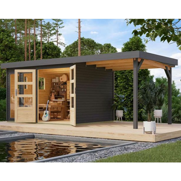 LESENA VRTNA HIŠKA KARIBU LAHAR 5 + PODALJŠEK STREHE ŠIRINE 2.40 M