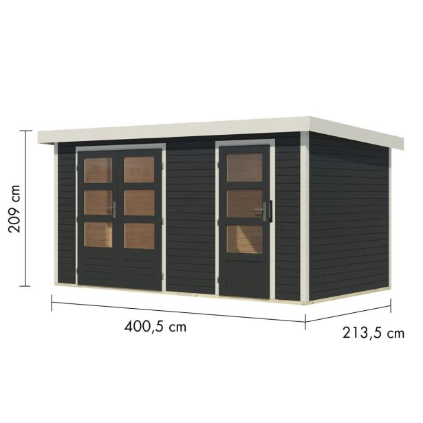 LESENA VRTNA HIŠKA KARIBU MERKUR C ANTRACIT 404X217X211