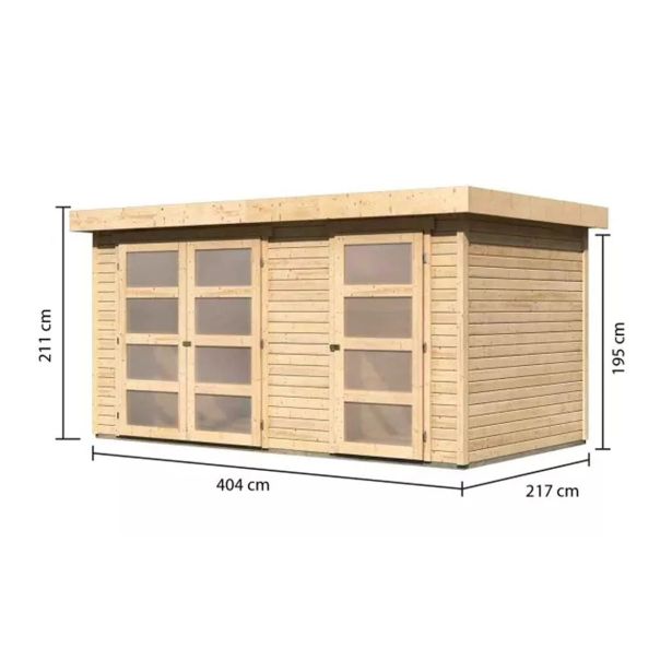 LESENA VRTNA HIŠKA KARIBU MÜHLENTRUP 1 211X404X217 BARVA LESA