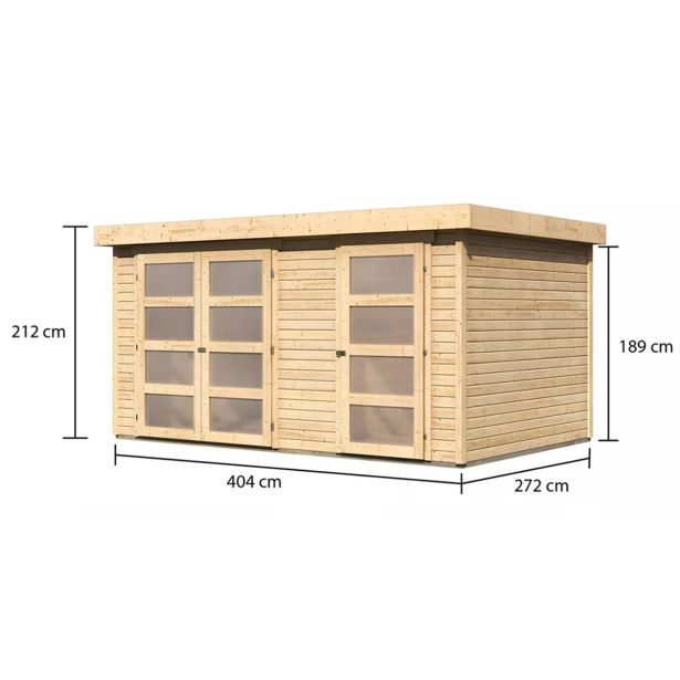 LESENA VRTNA HIŠKA KARIBU MÜHLENTRUP 2 212X404X272 BARVA LESA