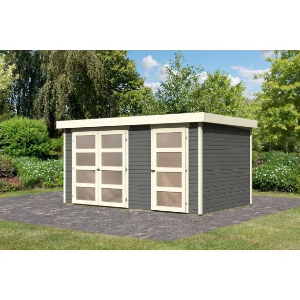 LESENA VRTNA HIŠKA KARIBU MÜHLENTRUP 2 212X404X272 SIVA