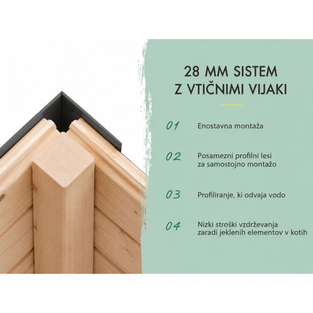 LESENA VRTNA HIŠKA KARIBU PLUTO 2 A BARVA LESA+ ANTRACIT KOVINA