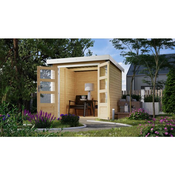 LESENA VRTNA HIŠKA KARIBU PLUTO A 220X271X271, BELA