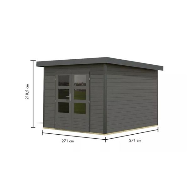 LESENA VRTNA HIŠKA KARIBU PLUTO B 220X271X271, ANTRACIT